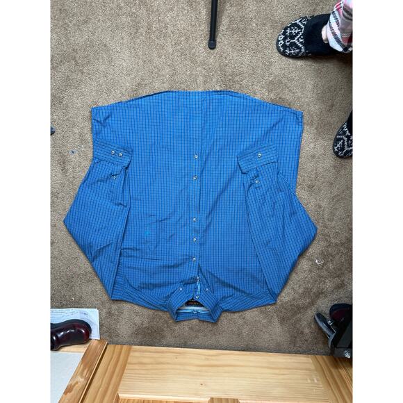 Ariat Pro size XXL shirt button down blue plaid front pocket business casual - Picture 2 of 8